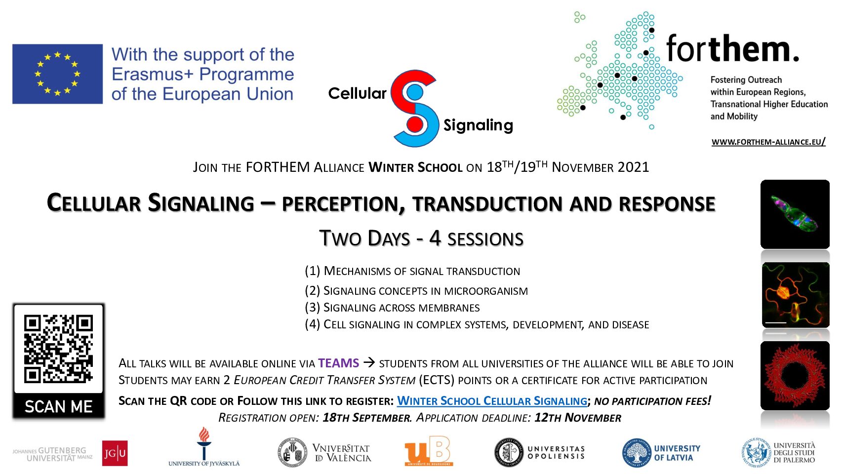 Winter School “CELLULAR SIGNALING – PERCEPTION, TRANSDUCTION AND RESPONSE”